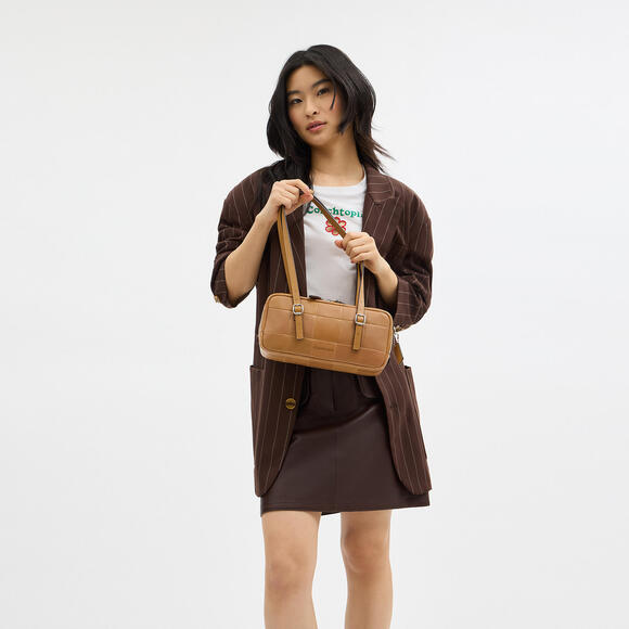 Coachtopia Alter/Ego Satchel Bag In Checkerboard Upcrafted Leather - Picture 8 of 9